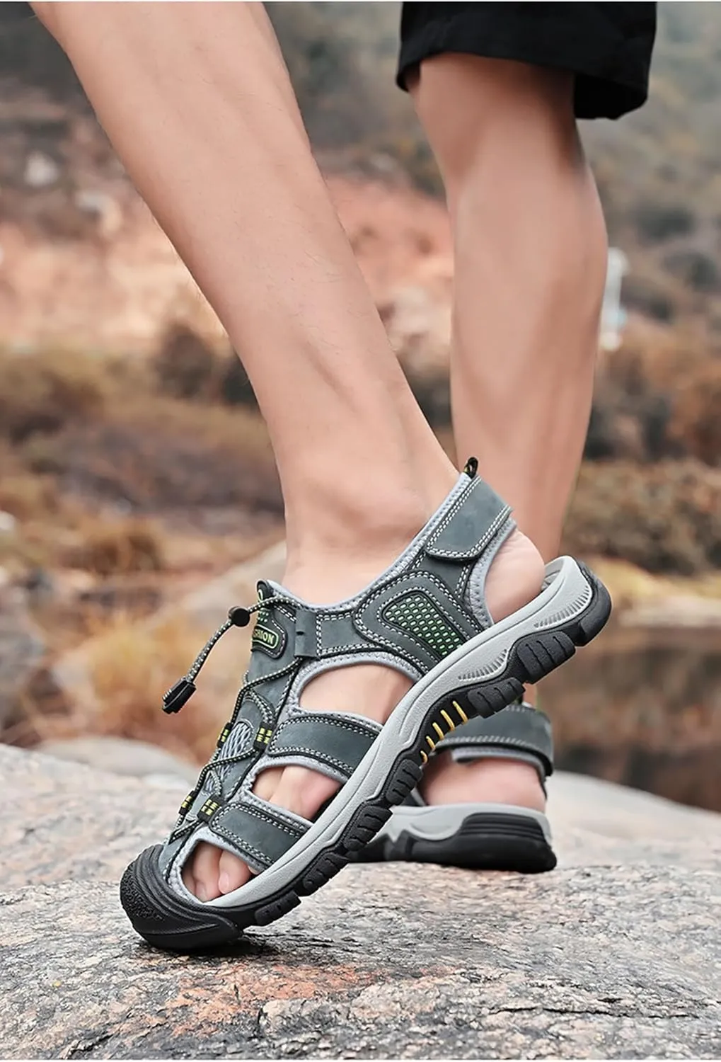 Summer Men's Sandals Breathable Outdoor Hiking Sandals Closed Toe Casual Sport