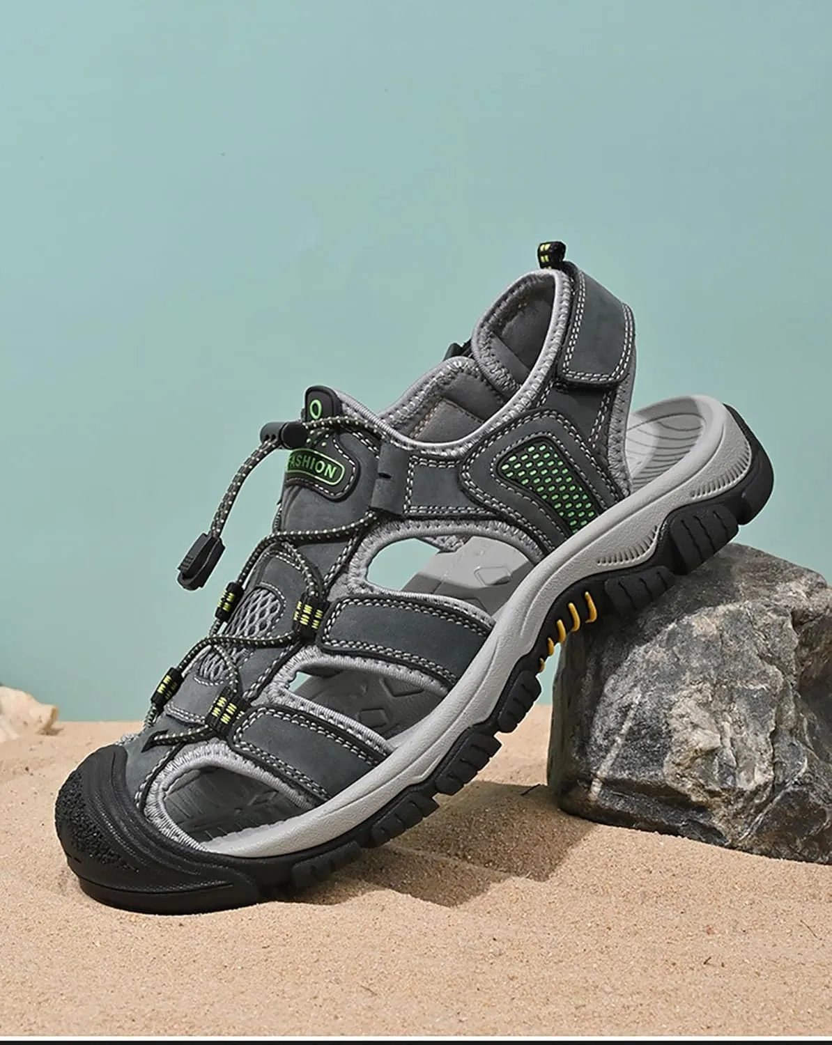 Summer Men's Sandals Breathable Outdoor Hiking Sandals Closed Toe Casual Sport
