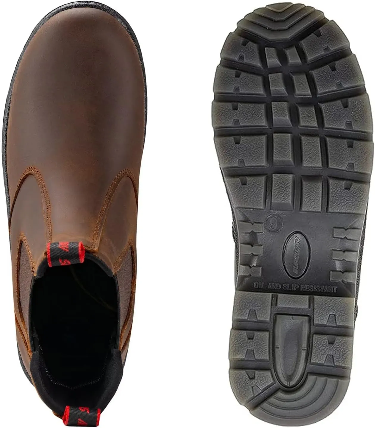 SUREWAY Men's Slip On Work Boots for Men,Upgraded Slip/Water Resistant,Static Dissipative,Fire Station Mechanic Work Boots/Shoes