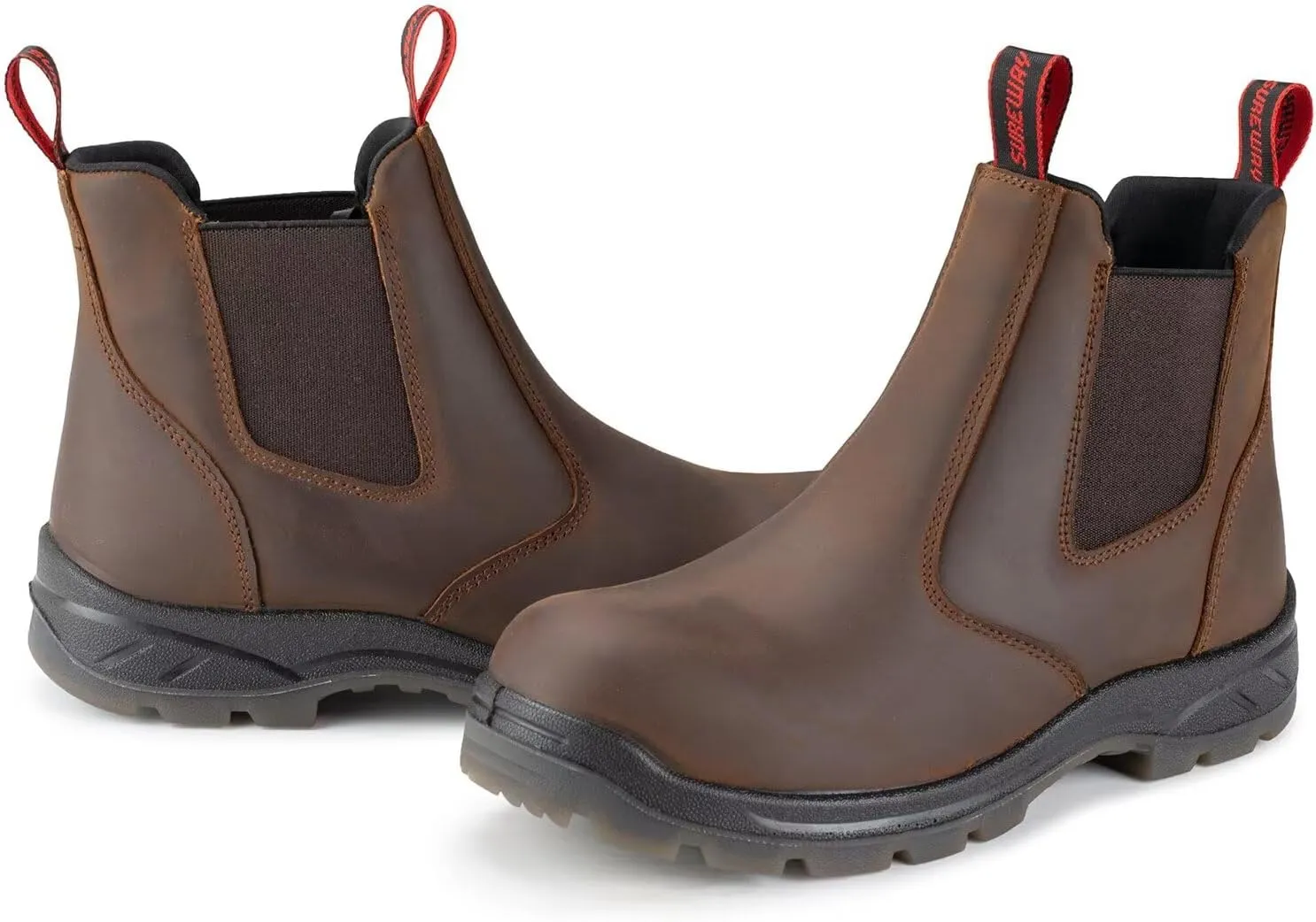 SUREWAY Men's Slip On Work Boots for Men,Upgraded Slip/Water Resistant,Static Dissipative,Fire Station Mechanic Work Boots/Shoes