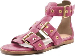 Tang'scuisins Women Chic Buckle Style Gladiator Sandals Ankle Strap Open Toe Buckle Flats Summer Beach Comfortable Shoes Size 4-16 US
