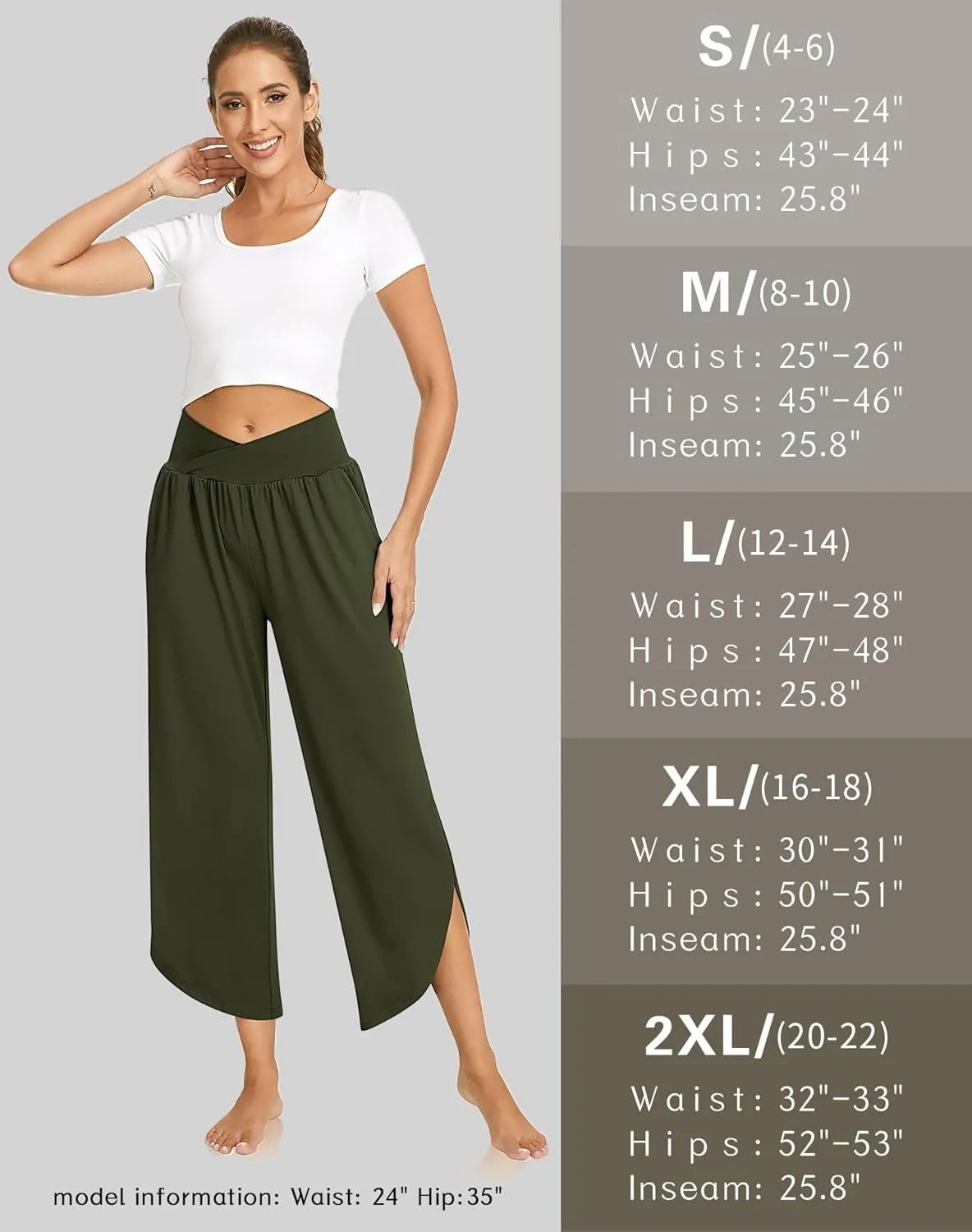 TARSE Wide Leg Pants for Women Cross High Waisted Yoga Pants Casual Lounge Joggers Loose fit Pajama Bottoms with Pockets