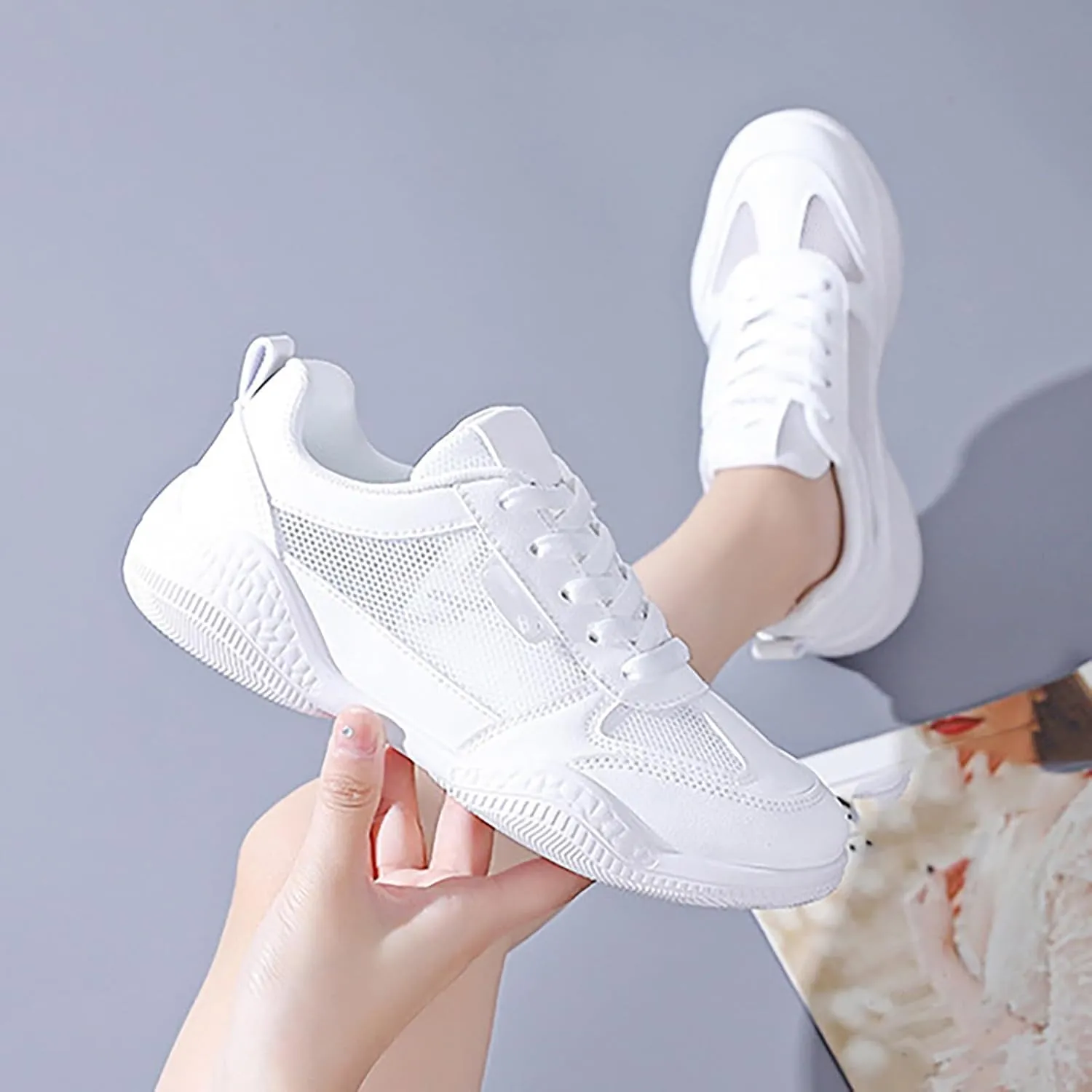Tennis Shoes Womens Lightweight Comfortable Lace up Tennis Shoes Men Wide Width Dressy Casual Shoes Platform Sneakers Waterproof Tennis Shoe Cross Trainer Shoe