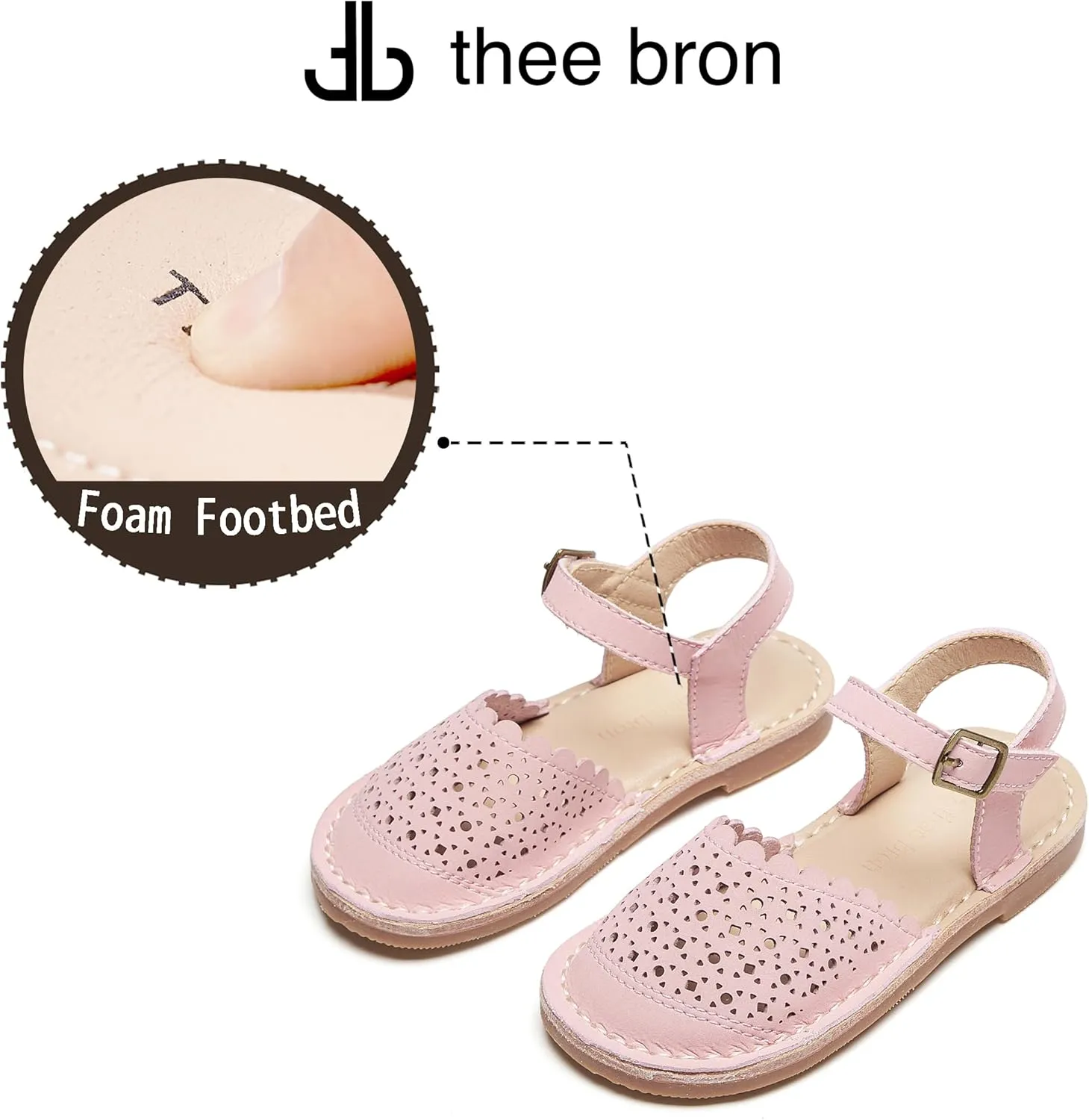 THEE BRON Girls Sandals Toddler Summer Dress Shoes