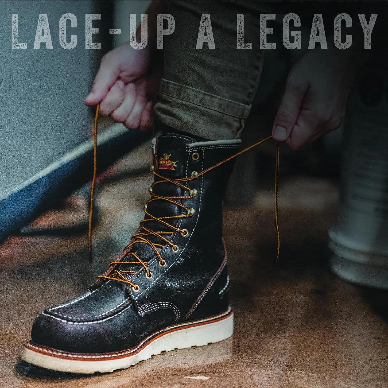 Thorogood 1957 Series 8” Waterproof Work Boots for Men - Full-Grain Leather with Moc Toe, Comfort Insole, and Slip-Resistant Wedge Outsole; EH Resistant