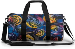 Tie Dye Snail Printed Sports Gym Bag for Women Men Travel Duffel Bag Workout Weekender Bags