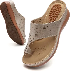 Tilocow Sandals Women Wedge Shoes - Orthopedic Comfortable Arch Support Platform Sandals for Women Wedge Summer Dressy Flip Flop Casual Bunion Breathable Shoes