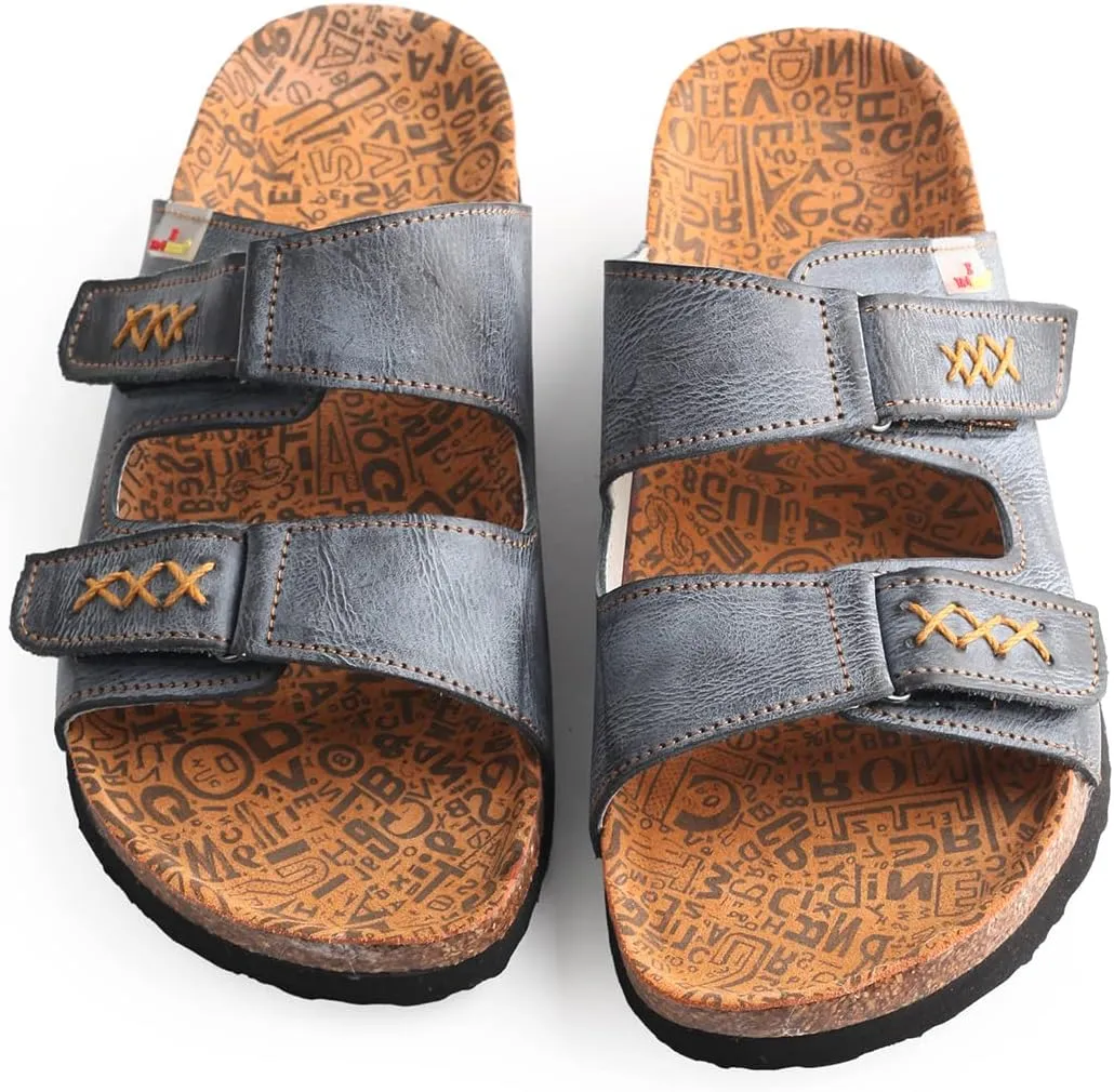 TMA EYES Womens Flat Sandals with Cork Footbed, Open Toe Slides Adjustable Slip On Slippers
