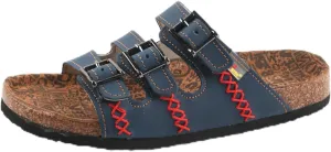TMA EYES Womens Flat Slide Sandals with Arch Support Strap Adjustable Buckle Non Slip Rubber Sole