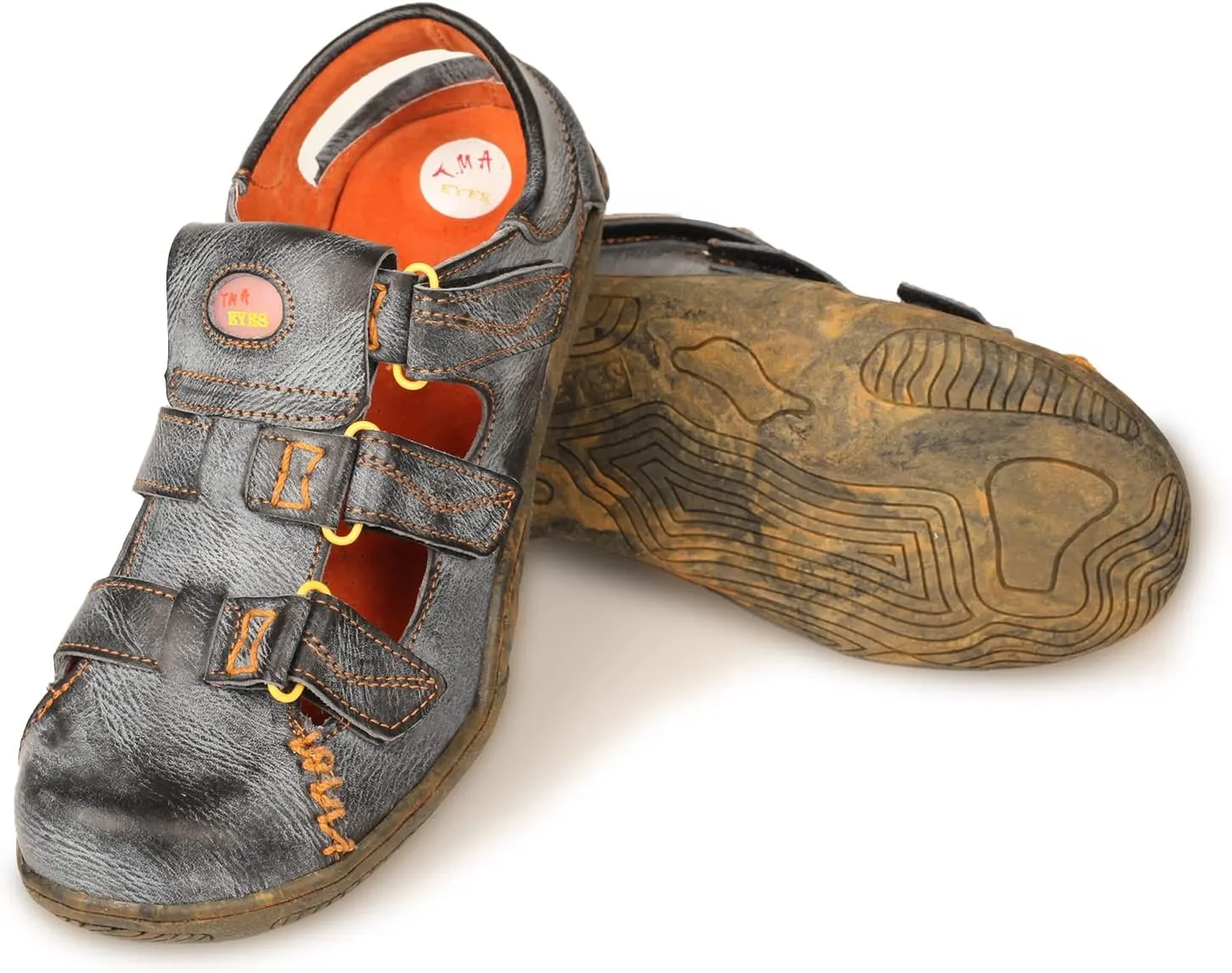TMA EYES Women's Leather Outdoor Hiking Sandals - Waterproof Athletic Sports Shoes With Closed Toe