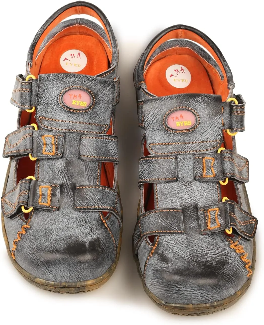 TMA EYES Women's Leather Outdoor Hiking Sandals - Waterproof Athletic Sports Shoes With Closed Toe