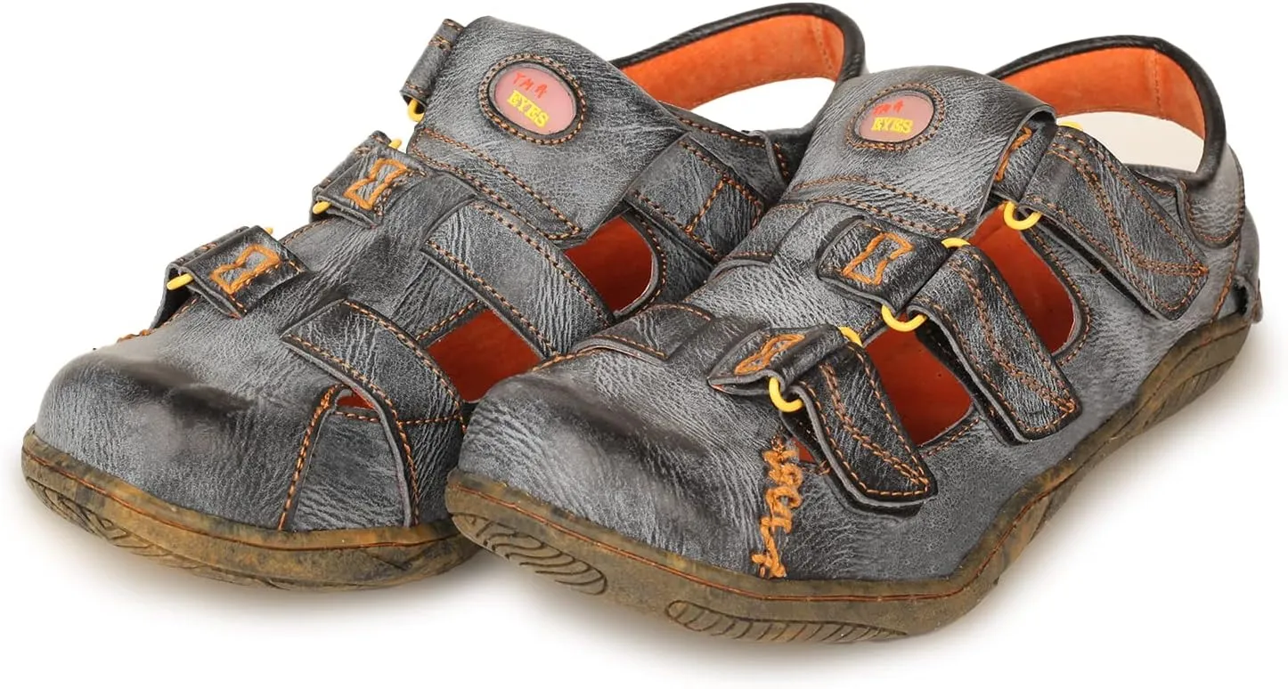 TMA EYES Women's Leather Outdoor Hiking Sandals - Waterproof Athletic Sports Shoes With Closed Toe