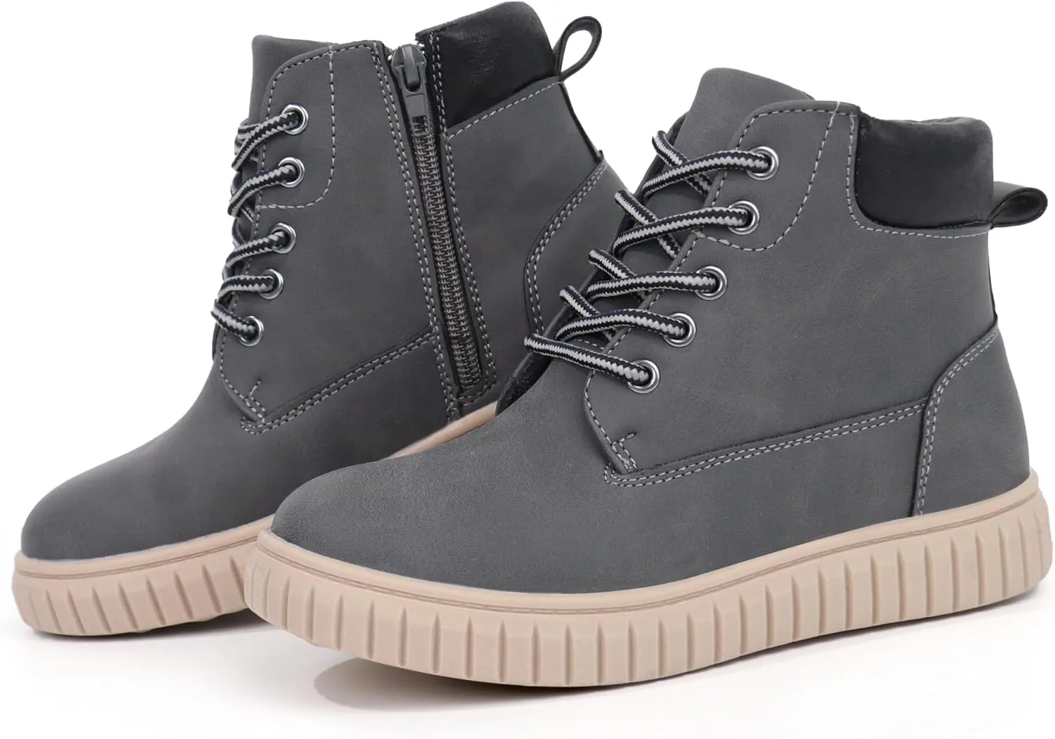 Tobfis Kids Zipper Ankle Boots Kids Sneaker with Boot-Like High Top Design for Boys & Girls(Toddler/Little Kid/Big Kid)