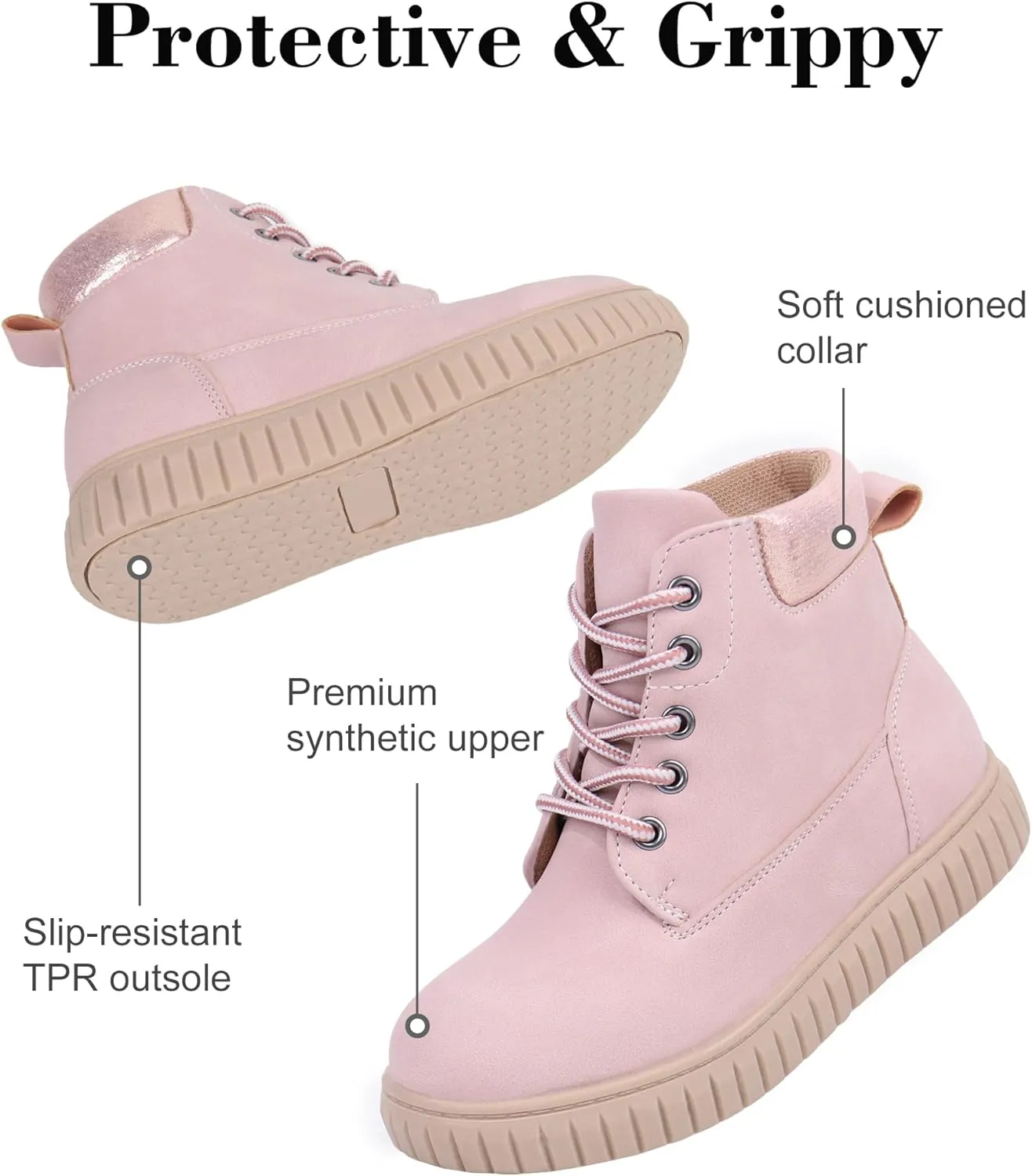 Tobfis Kids Zipper Ankle Boots Kids Sneaker with Boot-Like High Top Design for Boys & Girls(Toddler/Little Kid/Big Kid)