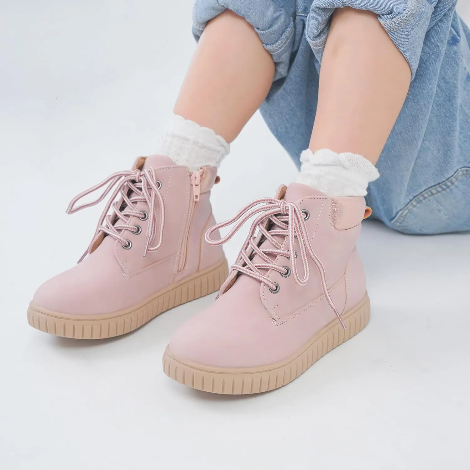 Tobfis Kids Zipper Ankle Boots Kids Sneaker with Boot-Like High Top Design for Boys & Girls(Toddler/Little Kid/Big Kid)