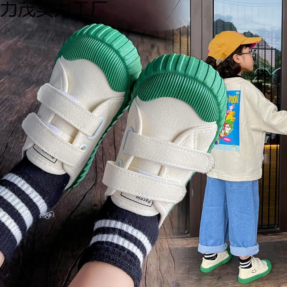Toddler Boys Girls Slip On Canvas Sneakers Cartoon Dinasour Printed Little Kid Unisex Adjustable Strap Walking Shoes Lazy Shoes with Hook and Loops