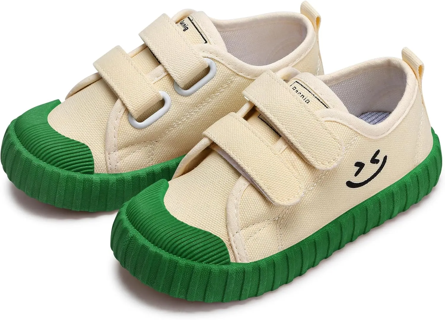 Toddler Boys Girls Slip On Canvas Sneakers Cartoon Dinasour Printed Little Kid Unisex Adjustable Strap Walking Shoes Lazy Shoes with Hook and Loops