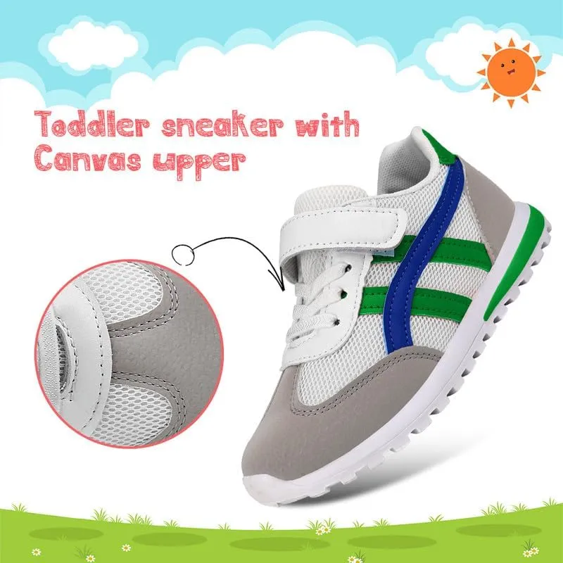 Toddler Boys Girls Slip On Canvas Sneakers Cartoon Dinasour Printed Little Kid Unisex Adjustable Strap Walking Shoes Lazy Shoes with Hook and Loops