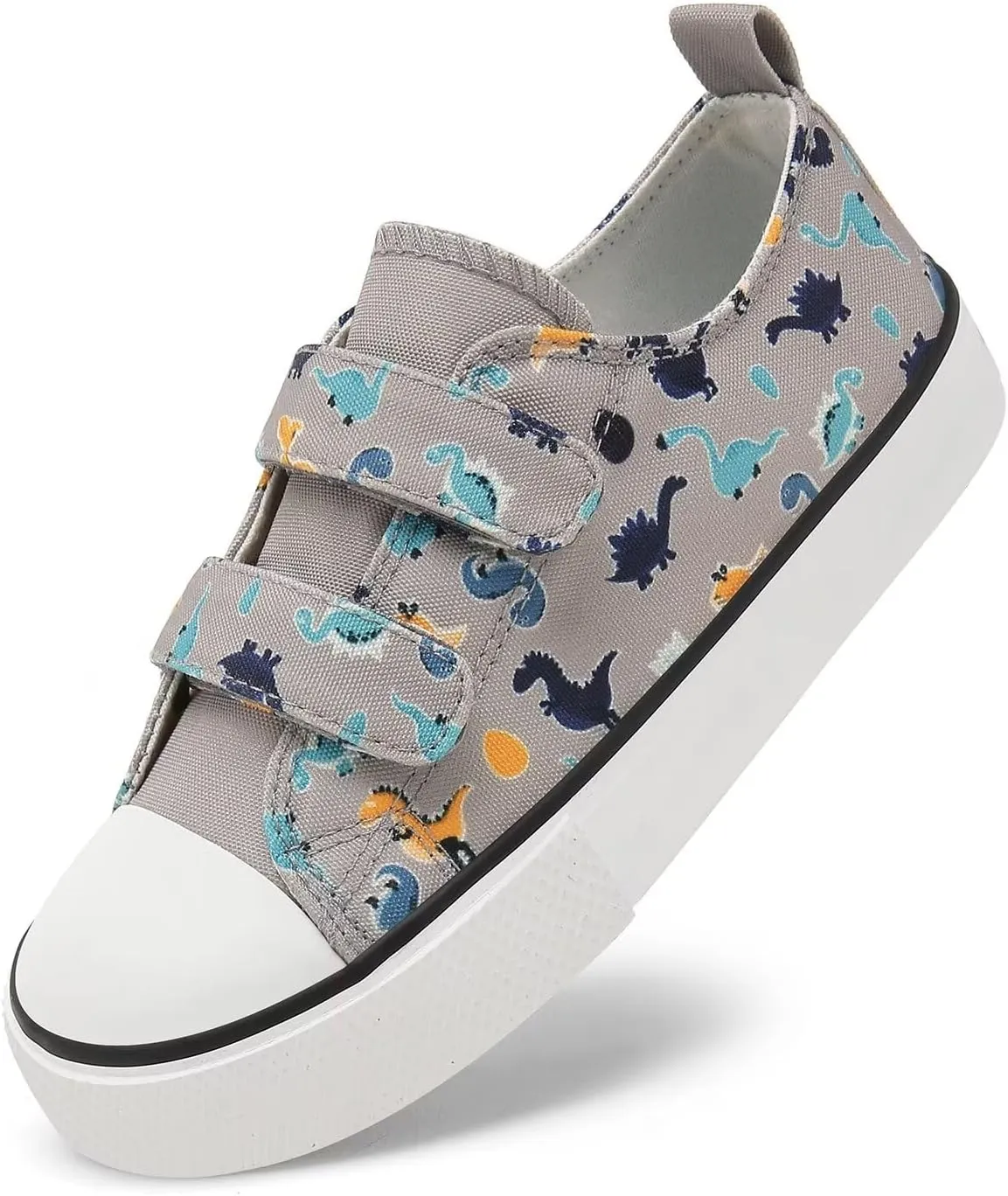 Toddler Canvas Shoes Girls Boys Sneakers Little Kids Walking Breathable Shoe Dual Hook and Loop Size 6-13