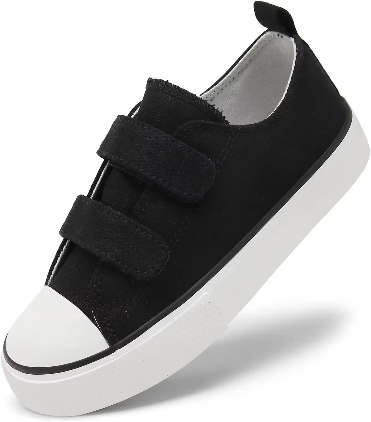 Toddler Canvas Shoes Girls Boys Sneakers Little Kids Walking Breathable Shoe Dual Hook and Loop Size 6-13