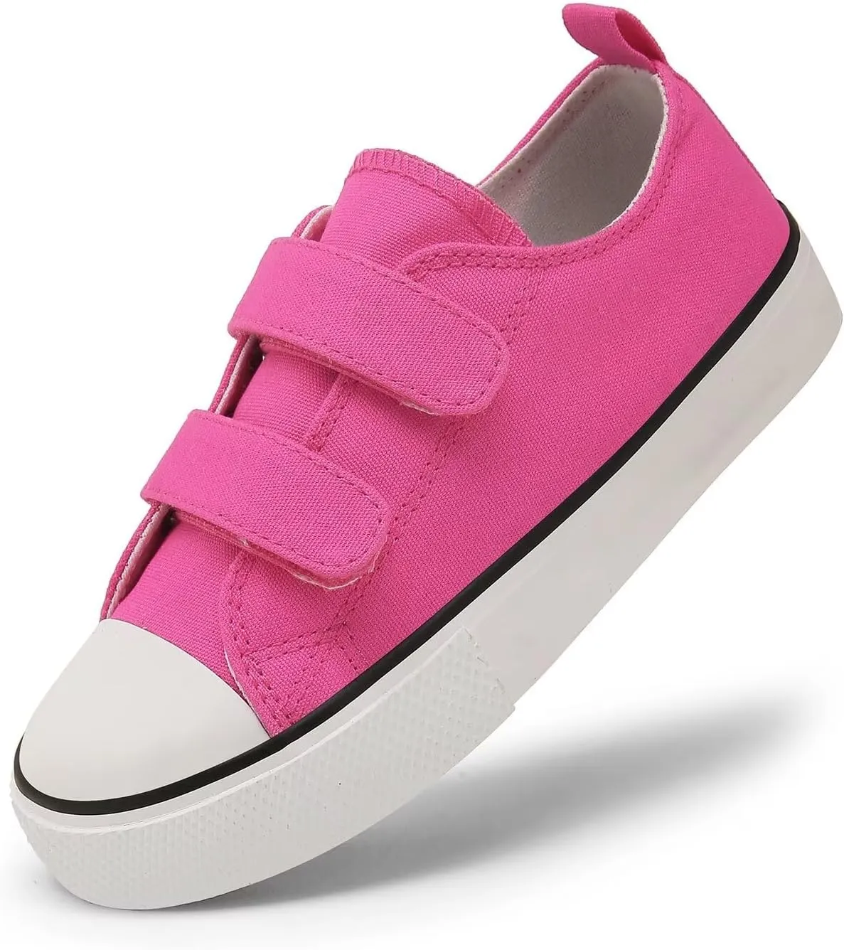 Toddler Canvas Shoes Girls Boys Sneakers Little Kids Walking Breathable Shoe Dual Hook and Loop Size 6-13