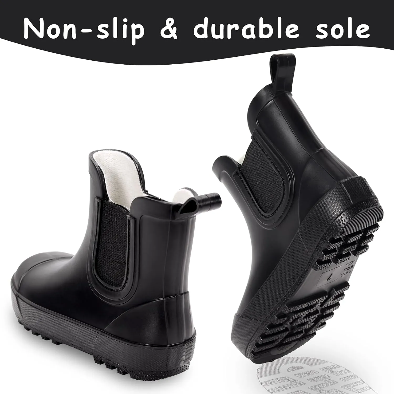 Toddler Rain Boots,Waterproof kids Chelsea Rain Boots for Boys and Girls