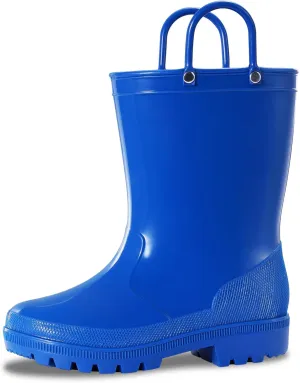 Toddler Rain Boots,Waterproof Kids Rain Boots with Easy-on Handles for Boys and Girls