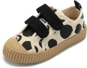 Toddler Shoes for Boys & Girls, Canvas Dual Hook and Loops Sneakers with Candy-Colored Sole