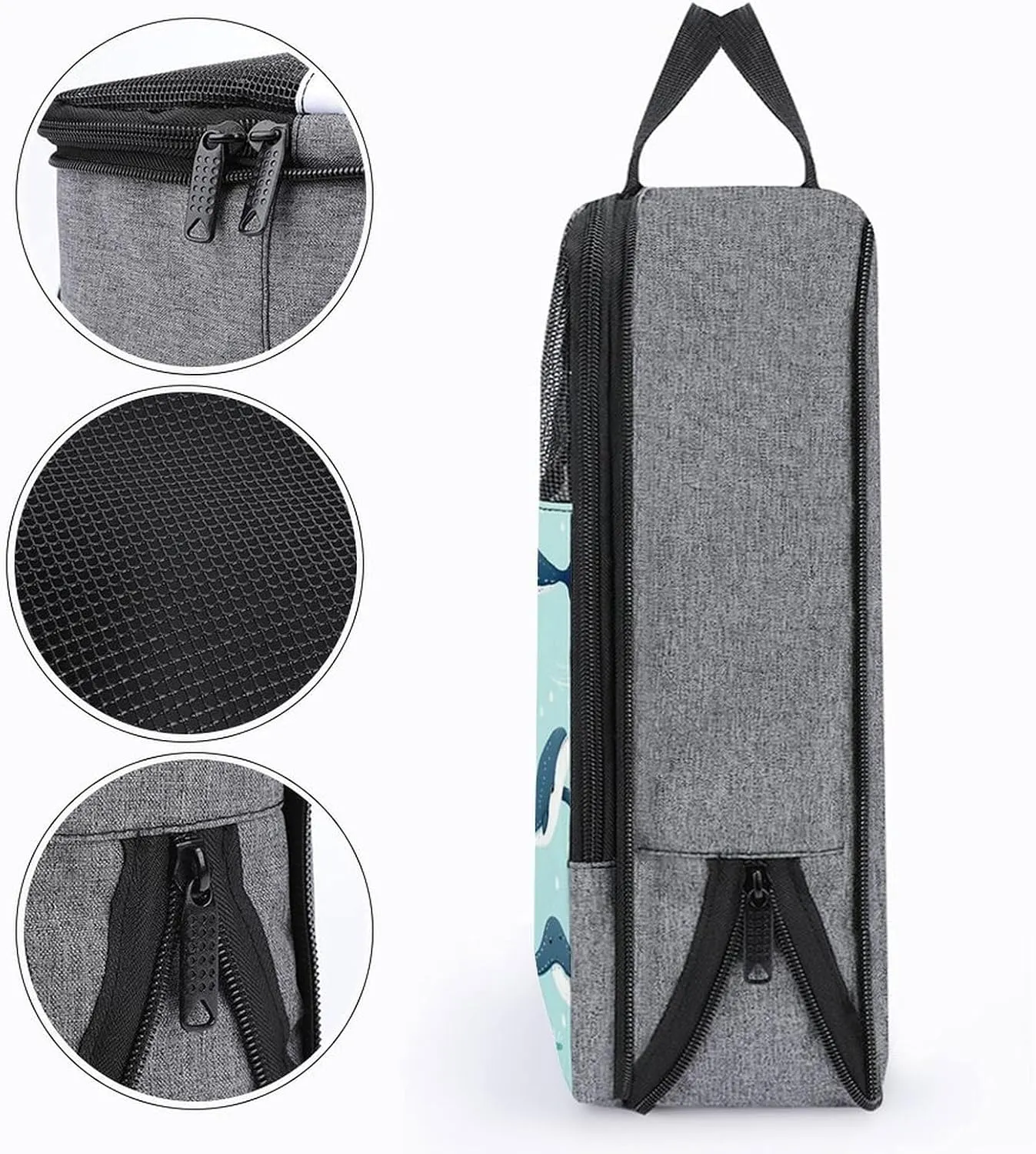 Travel Shoe Bags Waterproof Portable Shoe Storage Pouch with Dual Zipper Handles Waterproof Breathable Durable Mesh Desig Travel Shoe Case Organizer for Travel And Home Use Shoe Bag Whale Symphony