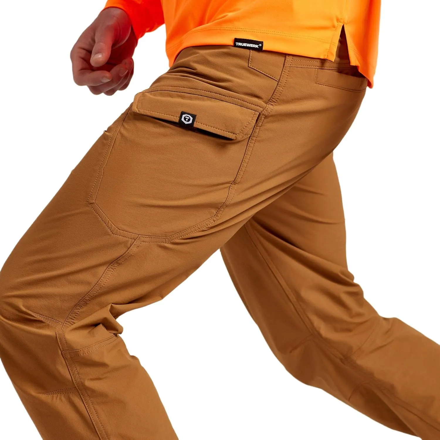 TRUEWERK Men’s Work Pants - T1 WerkPants Relaxed Fit, Lightweight, Moisture Wicking, Tactical Cargo Pants with 4-Way Stretch