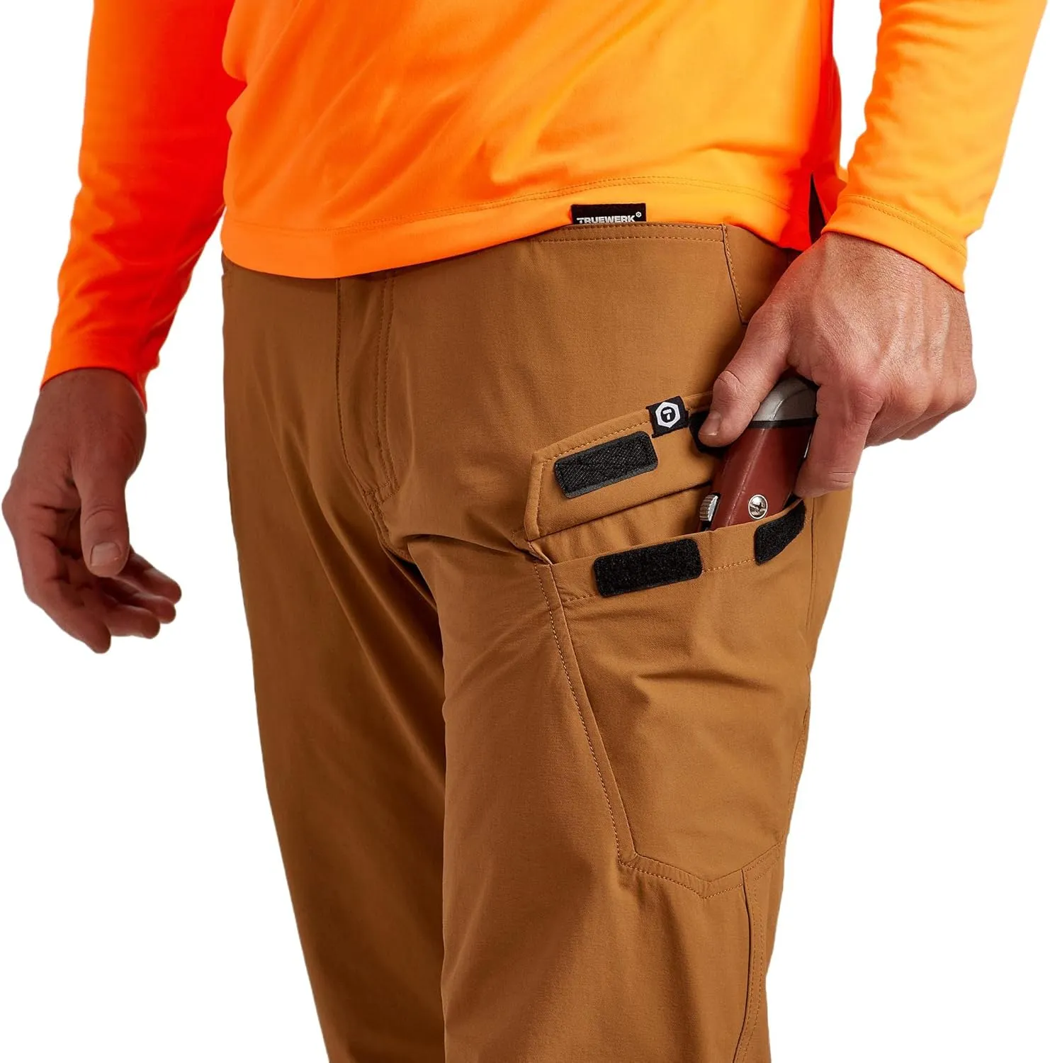 TRUEWERK Men’s Work Pants - T1 WerkPants Relaxed Fit, Lightweight, Moisture Wicking, Tactical Cargo Pants with 4-Way Stretch