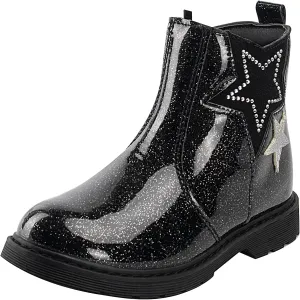 TZJS Girls Ankle Boots Girl's Glitter Chelsea Boot Kids Warm Low Heel Short Booties Girl Outdoor Shoes with Side Zipper for Toddler/Little Kid
