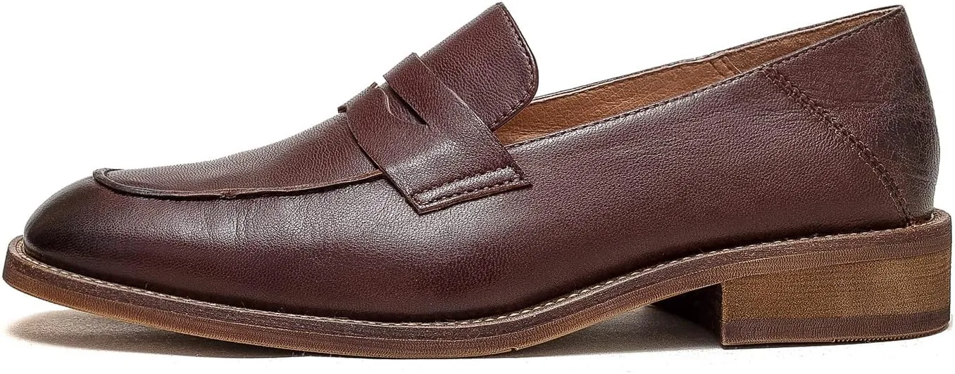 U-lite Women’s Sheepskin Leather Slip-On Loafers - Soft, Comfortable, and Lightweight Shoes with Collapsible Heel