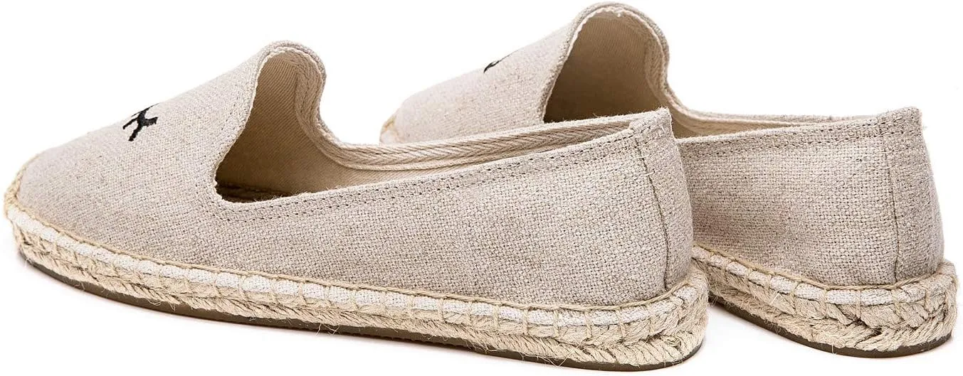U-lite Women's Slip on Flat Shoes Casual Cap-Toe Platform Espadrille Canvas Flax Loafers