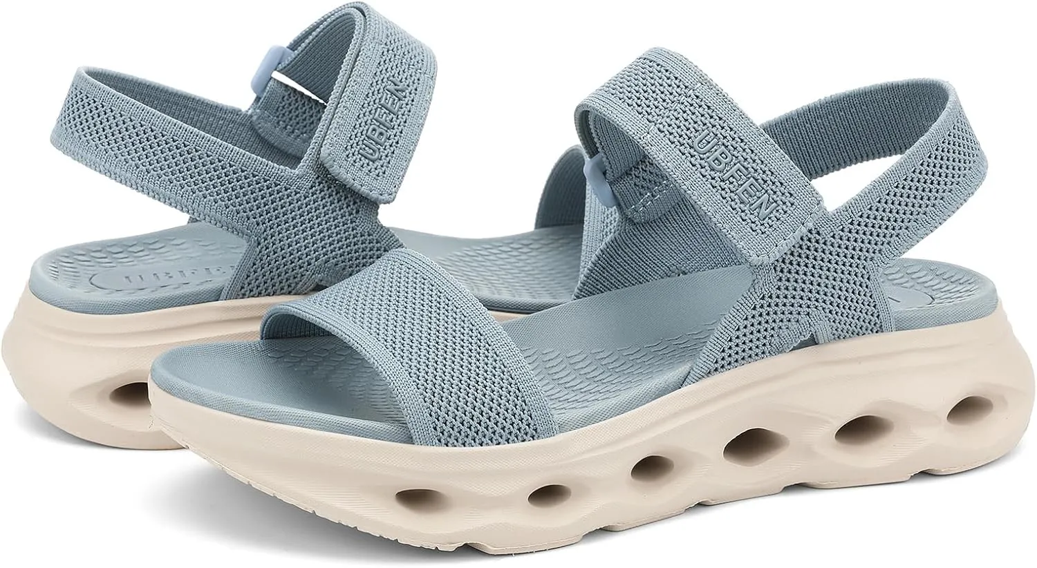 UBFEN Womens Sport Sandals Comfortable Walking Arch Support Adjustable Ankle Strap Platform Soft Footbed Cushion Breathable Woven Upper Summer Outdoor Sandals