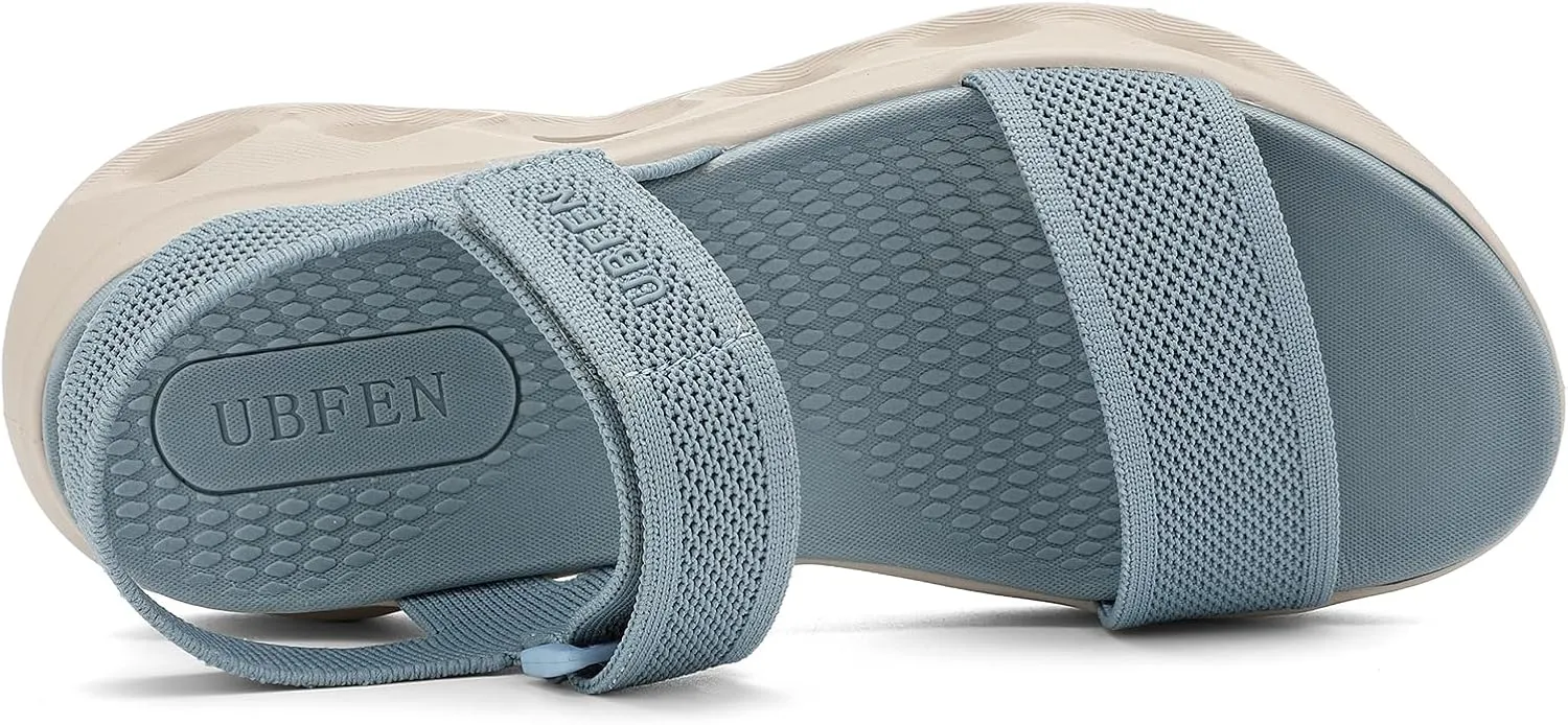 UBFEN Womens Sport Sandals Comfortable Walking Arch Support Adjustable Ankle Strap Platform Soft Footbed Cushion Breathable Woven Upper Summer Outdoor Sandals