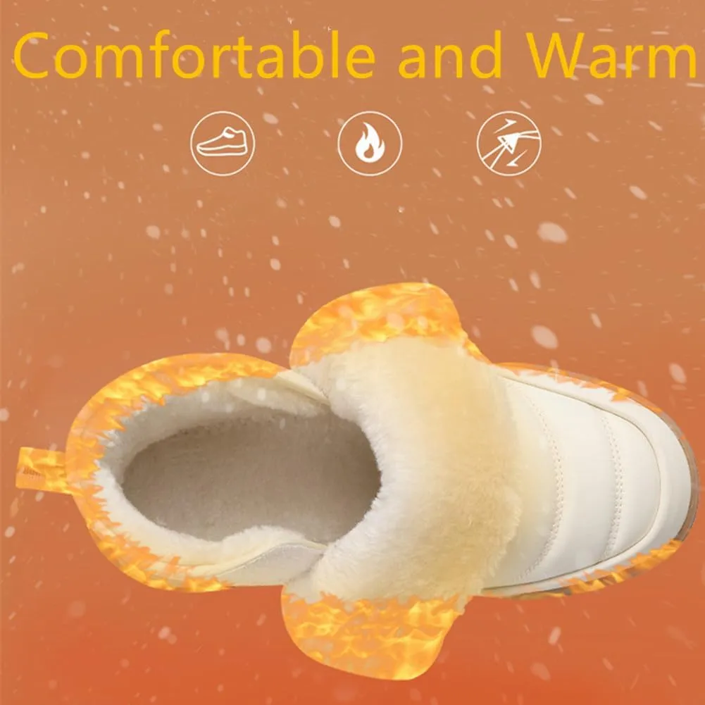 UIKGITP Womens Winter Snow Boots Outdoor Anti Slip Ankle Booties Water Repellency Fur Lined Warm Platform Stylish Fuzzy Youth Women Booties
