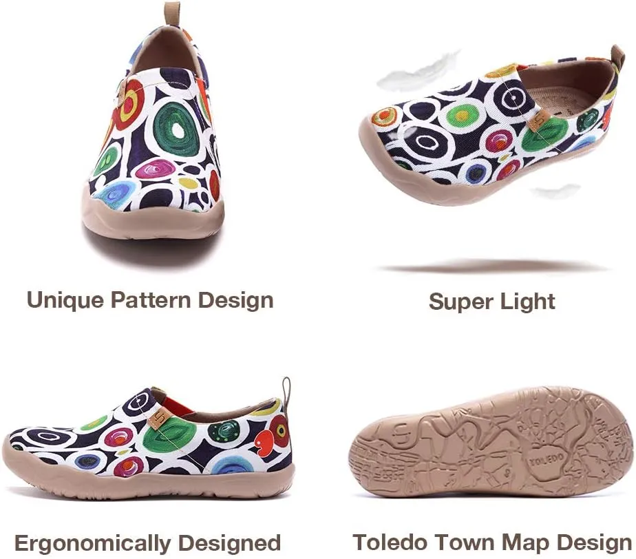 UIN Women's Artistic Slip-On Shoes Vibrant Floral Casual Loafers Lightweight Comfortable Travel Footwear