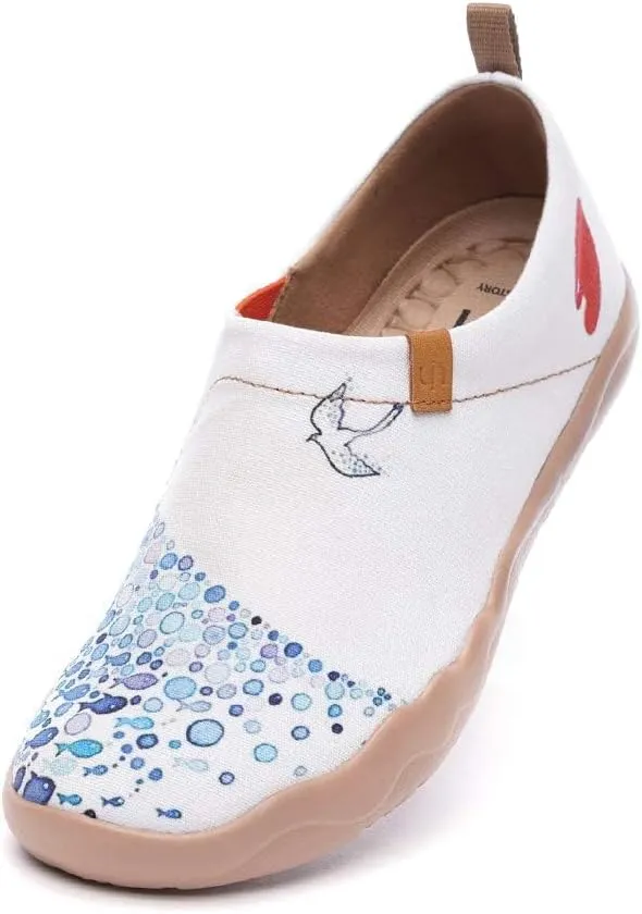UIN Women's Artistic Slip-On Shoes Vibrant Floral Casual Loafers Lightweight Comfortable Travel Footwear