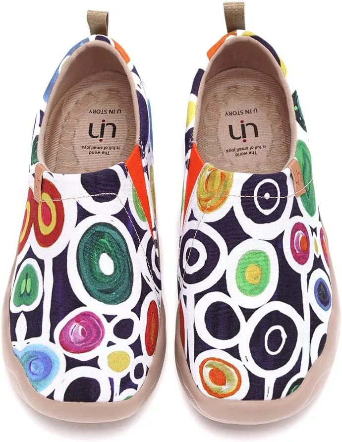 UIN Women's Artistic Slip-On Shoes Vibrant Floral Casual Loafers Lightweight Comfortable Travel Footwear