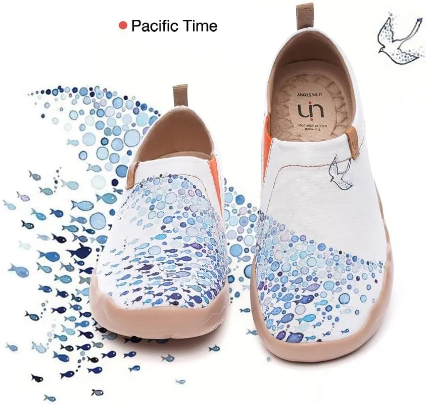 UIN Women's Artistic Slip-On Shoes Vibrant Floral Casual Loafers Lightweight Comfortable Travel Footwear