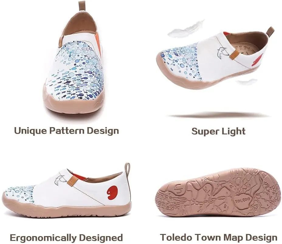 UIN Women's Artistic Slip-On Shoes Vibrant Floral Casual Loafers Lightweight Comfortable Travel Footwear
