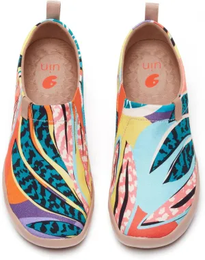 UIN Women's Blossom Slip On Shoes Colorful Comfortable Lightweight Art Travel Sneakers Casual Floral Stylish Everyday Loafers