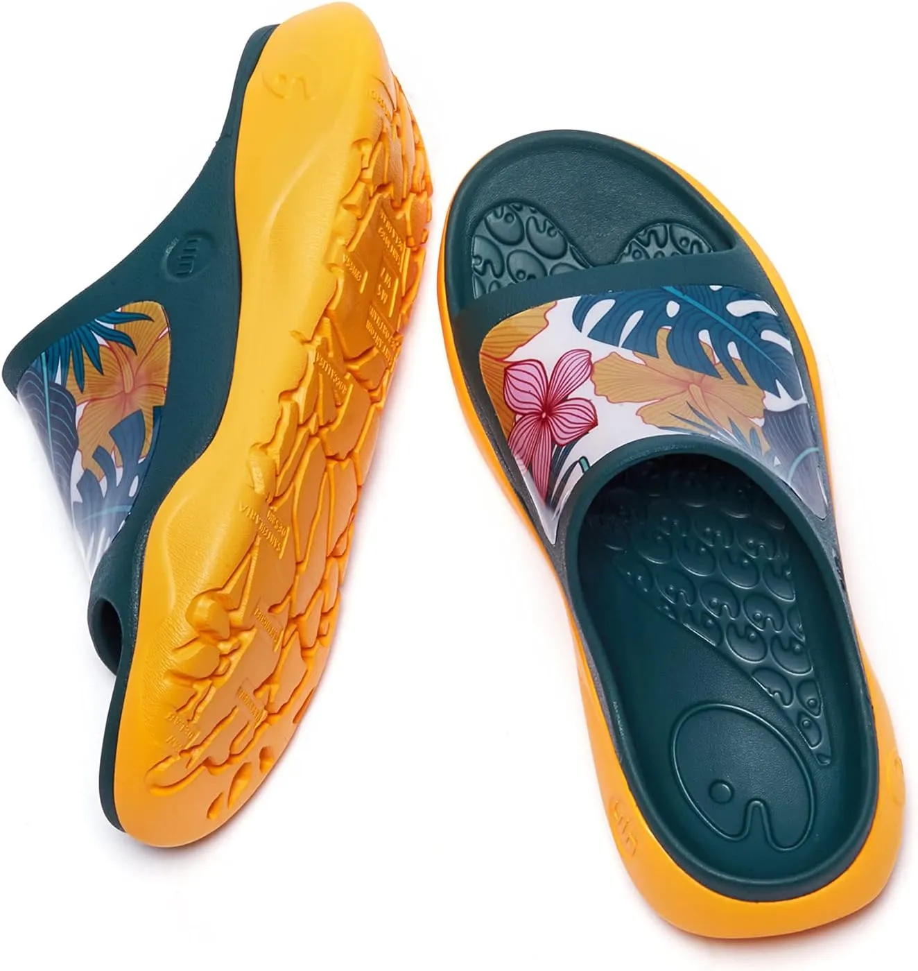 UIN Women's Slides Sandals Beach Summer Casual Art Painted Travel Anti-Slip Comfort Lightweight Fashion Slippers Ibiza