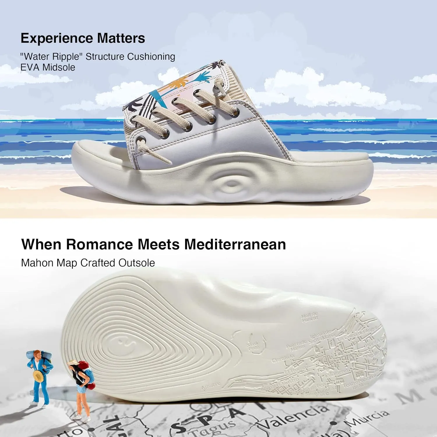 UIN Women's Summer Chunky Platform Slide Wedges Sandal Comfortable Art Travel Shoes Sitges Ⅲ