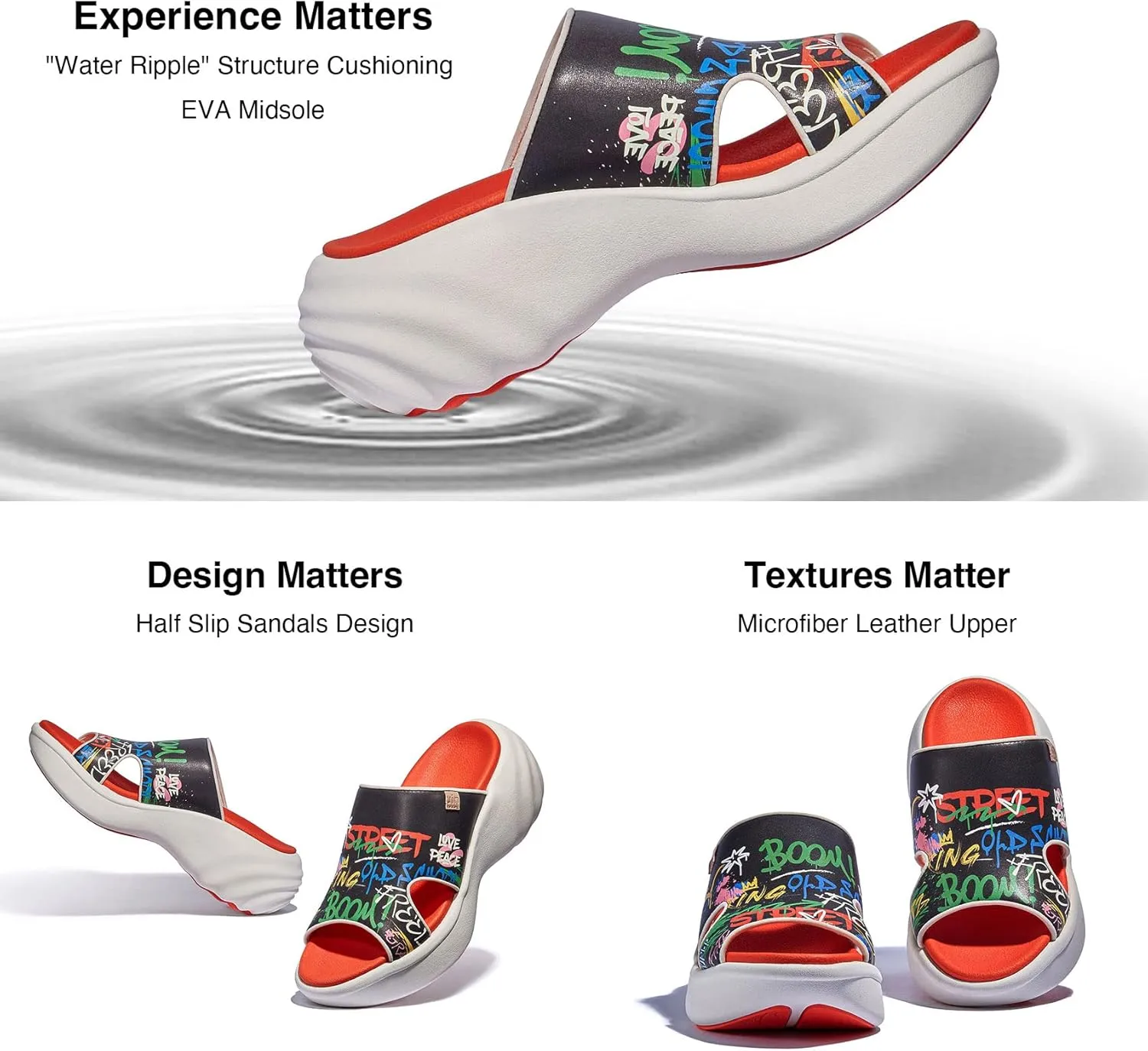 UIN Women's Summer Chunky Platform Slide Wedges Sandal Comfortable Art Travel Shoes Sitges Ⅲ