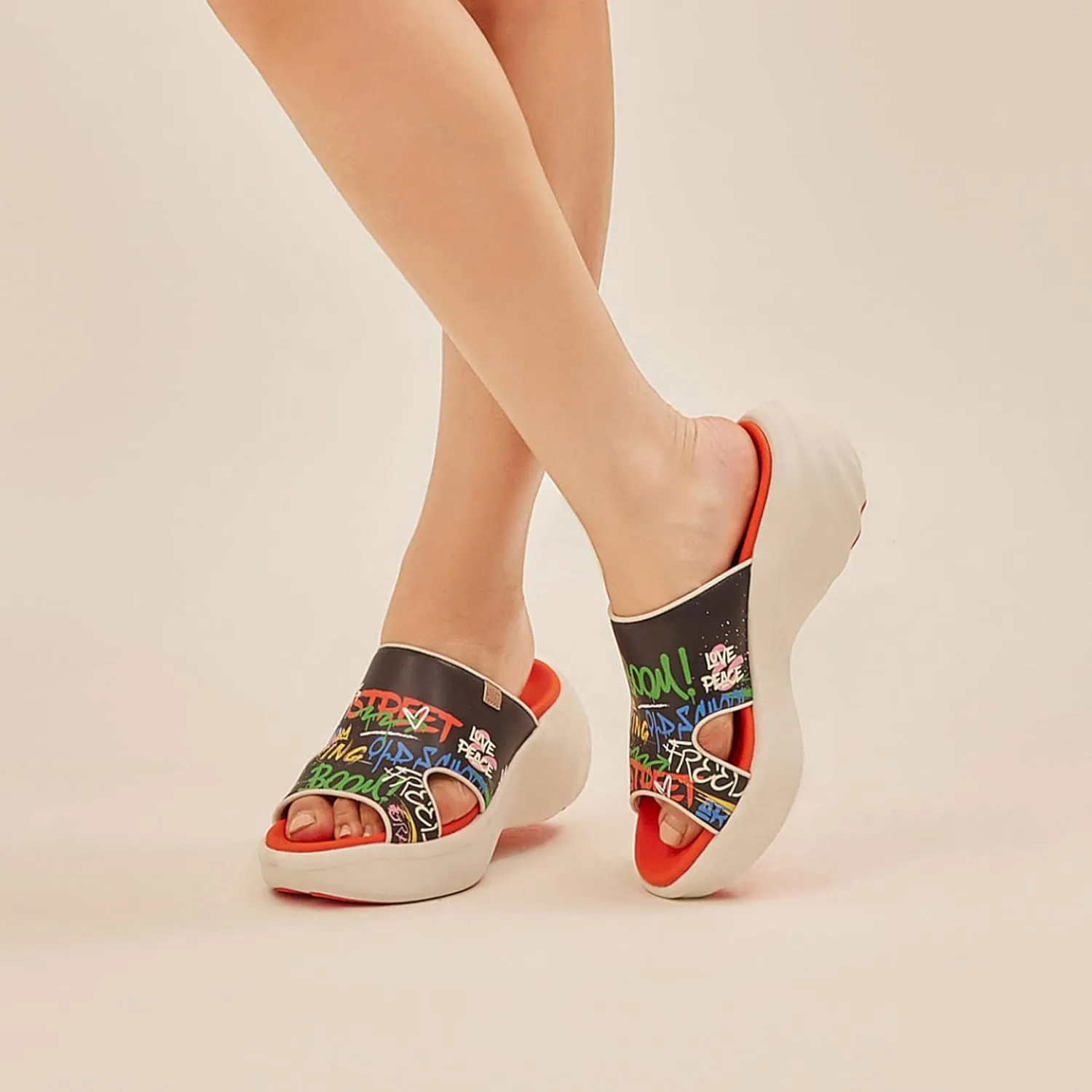 UIN Women's Summer Chunky Platform Slide Wedges Sandal Comfortable Art Travel Shoes Sitges Ⅲ
