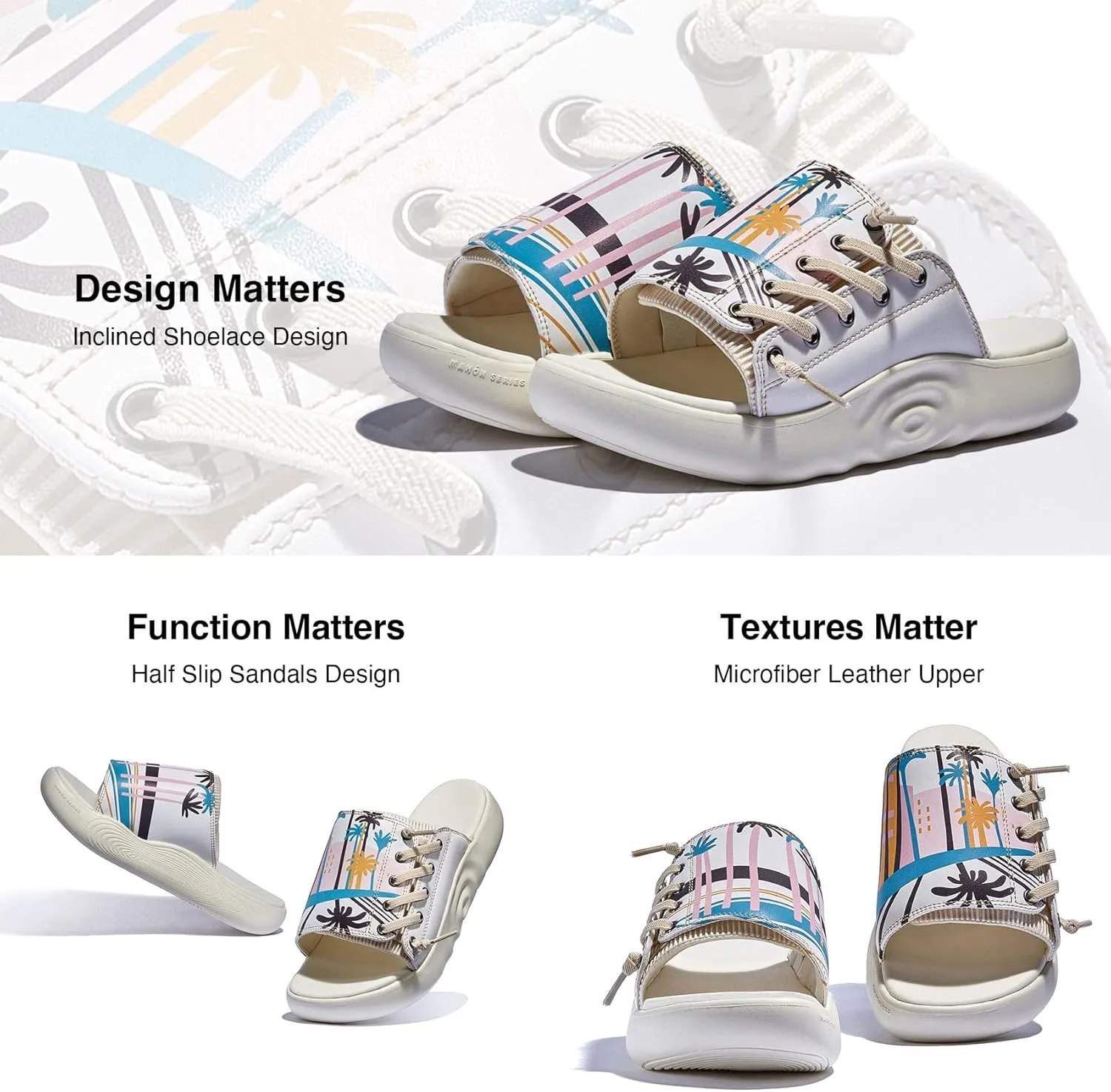 UIN Women's Summer Chunky Platform Slide Wedges Sandal Comfortable Art Travel Shoes Sitges Ⅲ