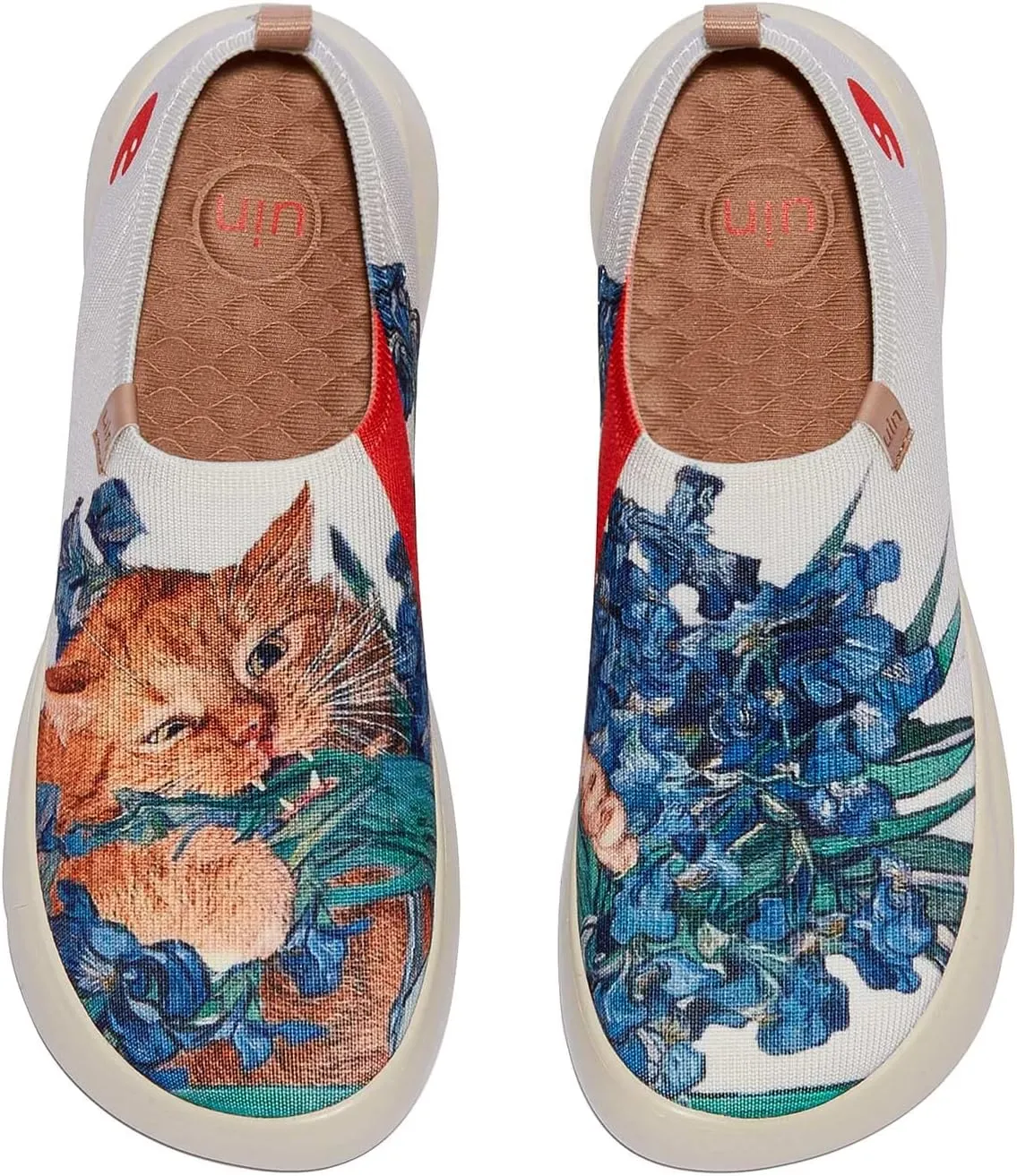 UIN x FatCatArt Collaboration Slip Ons Casual Loafers Lightweight Comfortable Sneakers Art Travel Shoes