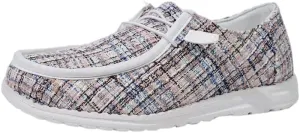 Unisex-Adult Comfort Canvas Loafers Sneakers Lightweight Boat Shoes Easy Slip-On Deck Shoes Elastic Lace-Up Non-Slip Flat Drving Shoes Breathable Walking Shoes for Men Women